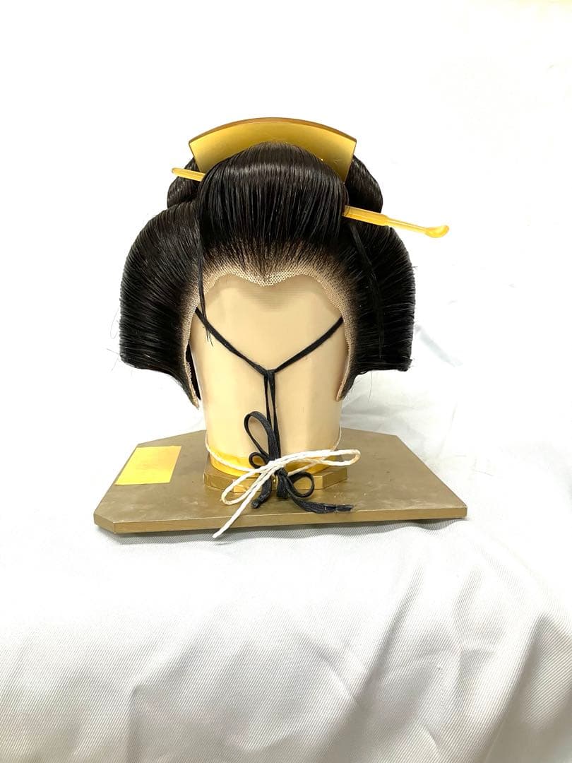 つぶし島田、中サイズ(黒髪)中古舞踊かつら、 日本髪かつら、大衆演劇かつら