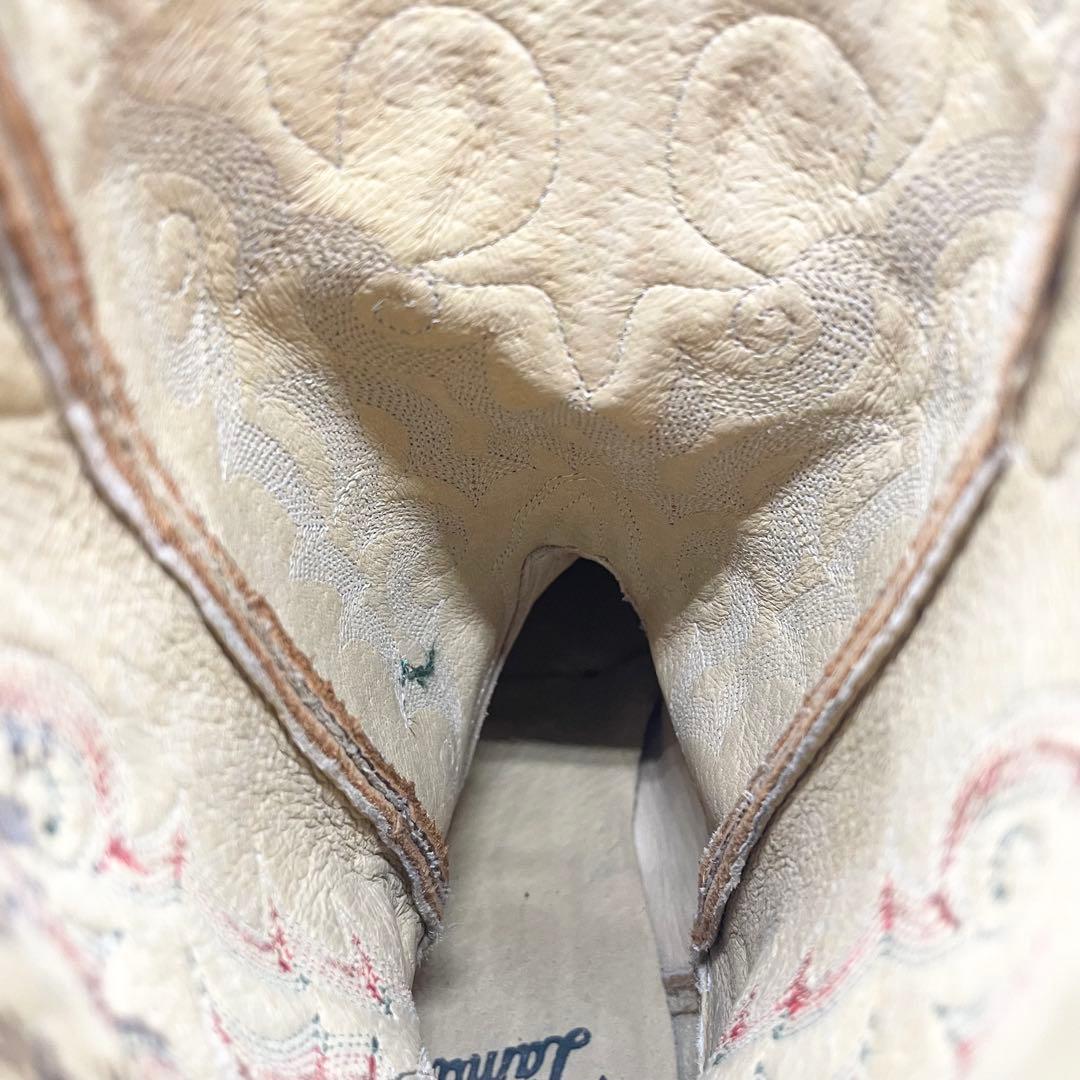 【良品】Tony Lama トニーラマ ウエスタンブーツ 刺繍 レザー ブラウン