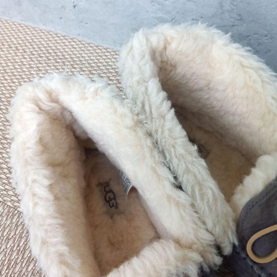 【極美品】UGG アグ アレーナ モカシン ムートンブーツ23cm グレー