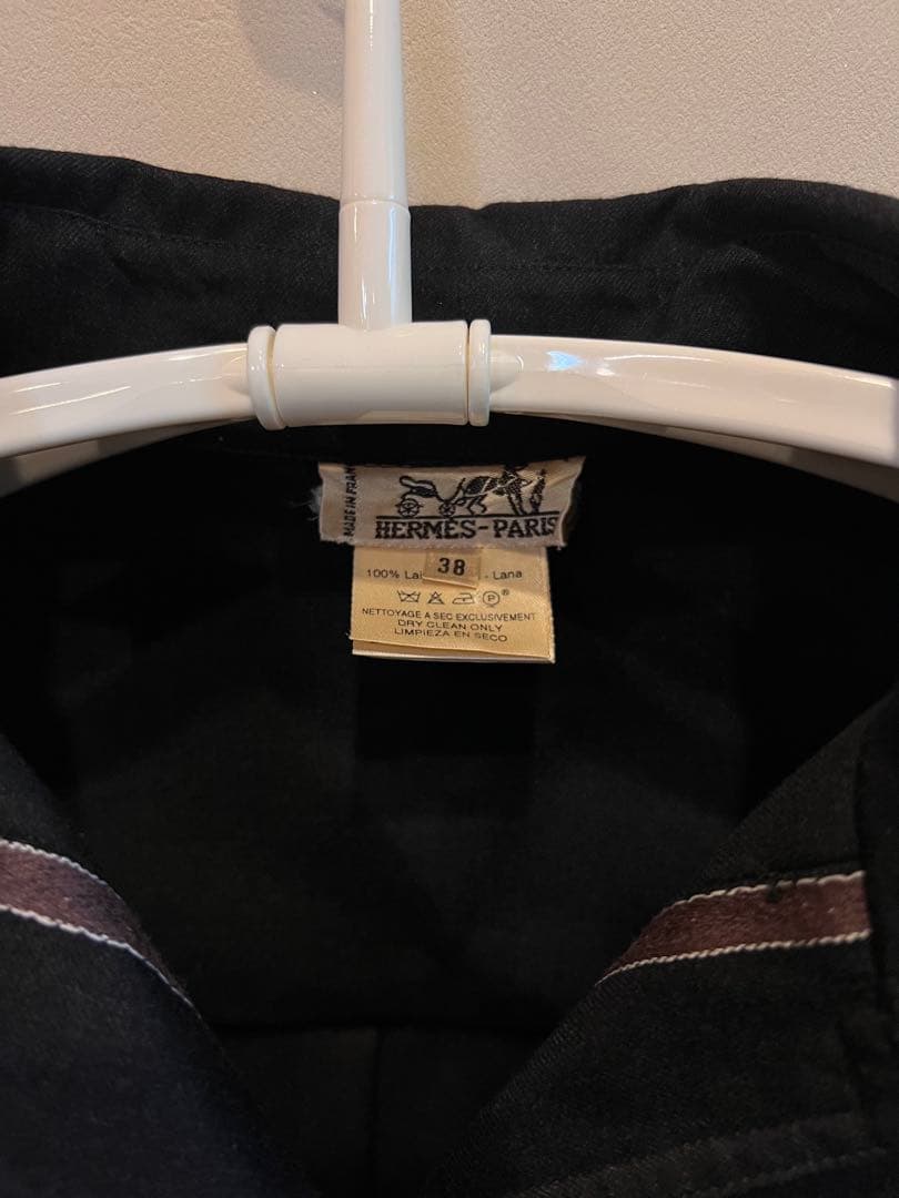 ひろちゃんページ　HERMES ブラック 長袖シャツ 38サイズ