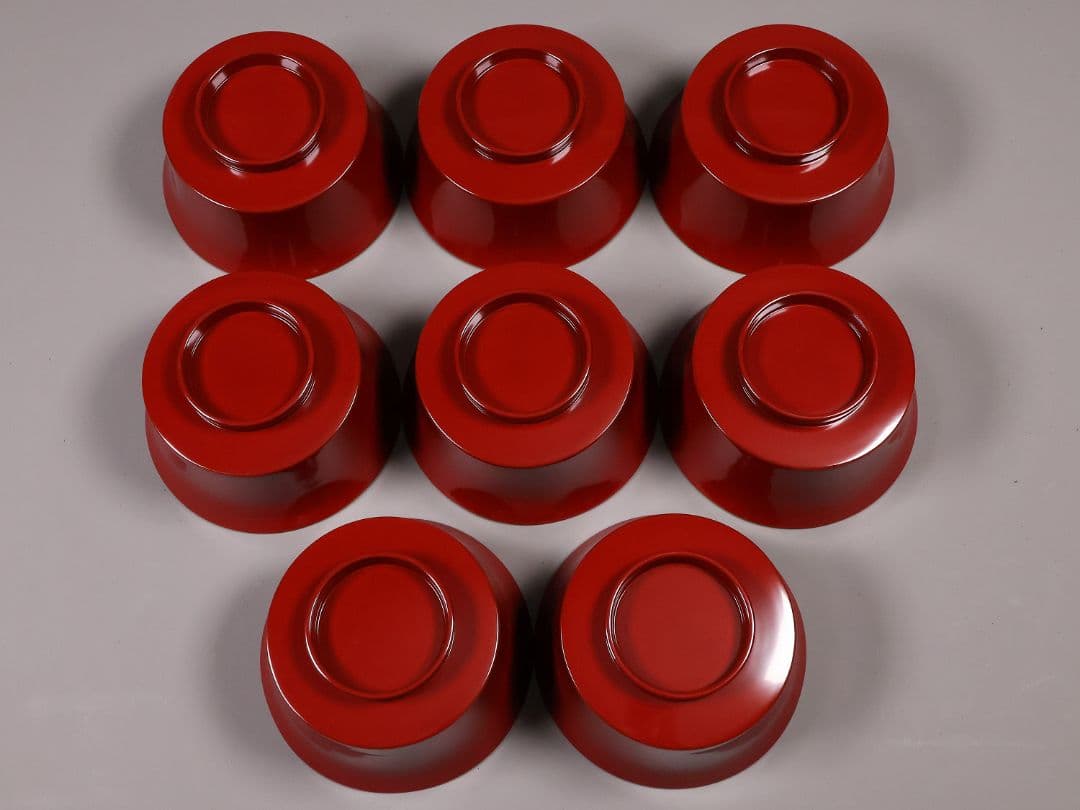 【CM284】魯山人塗師 遊部石斎 原叟好 うるみ 反椀 八客 木製漆器 茶懐石