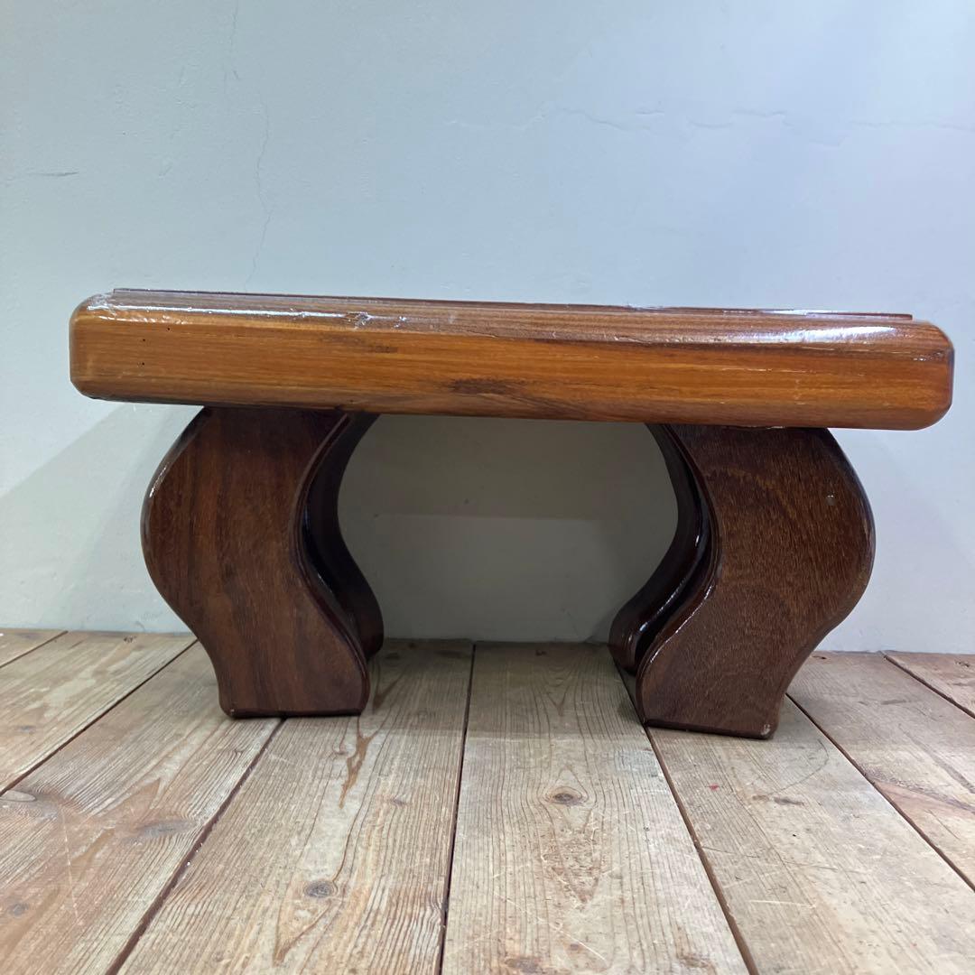 B-1 昭和レトロ 銘木 豆座卓 飾り台 花台 ミニテーブル 木製盆栽台 古道具