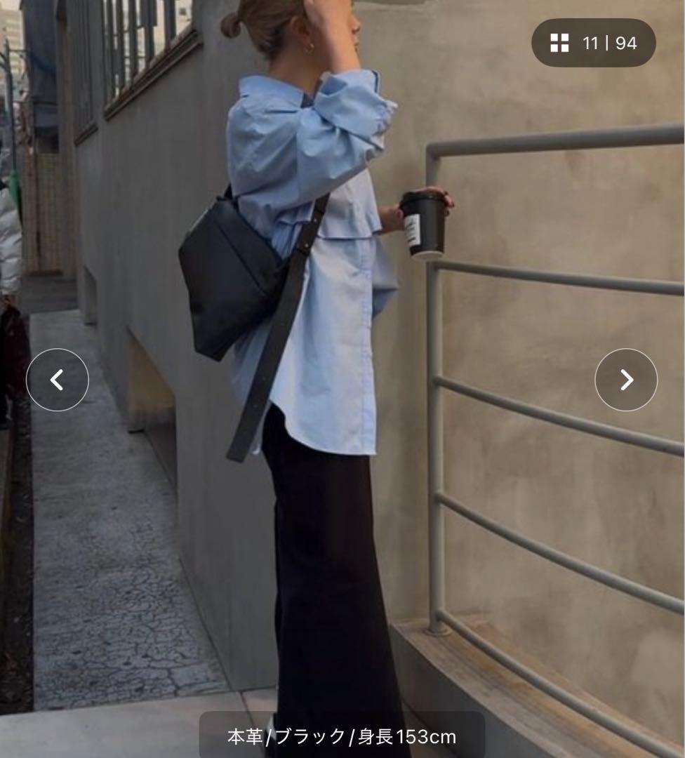 本革　ear PAPILLONNER 2WAY レザーショルダーバッグ ブラック