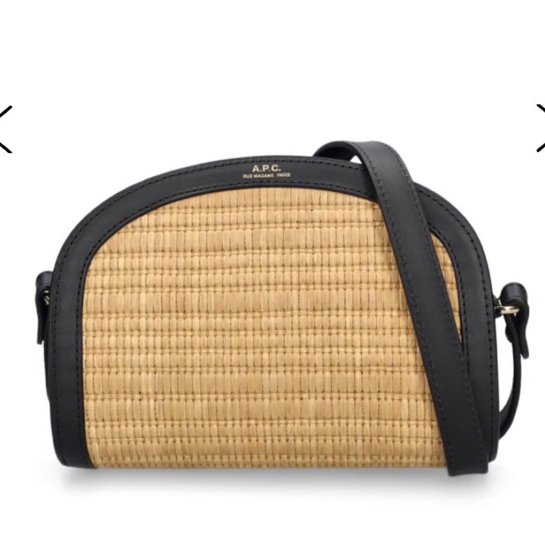 バッグ A.P.C mini Demi-Lune raffia crossbodybag