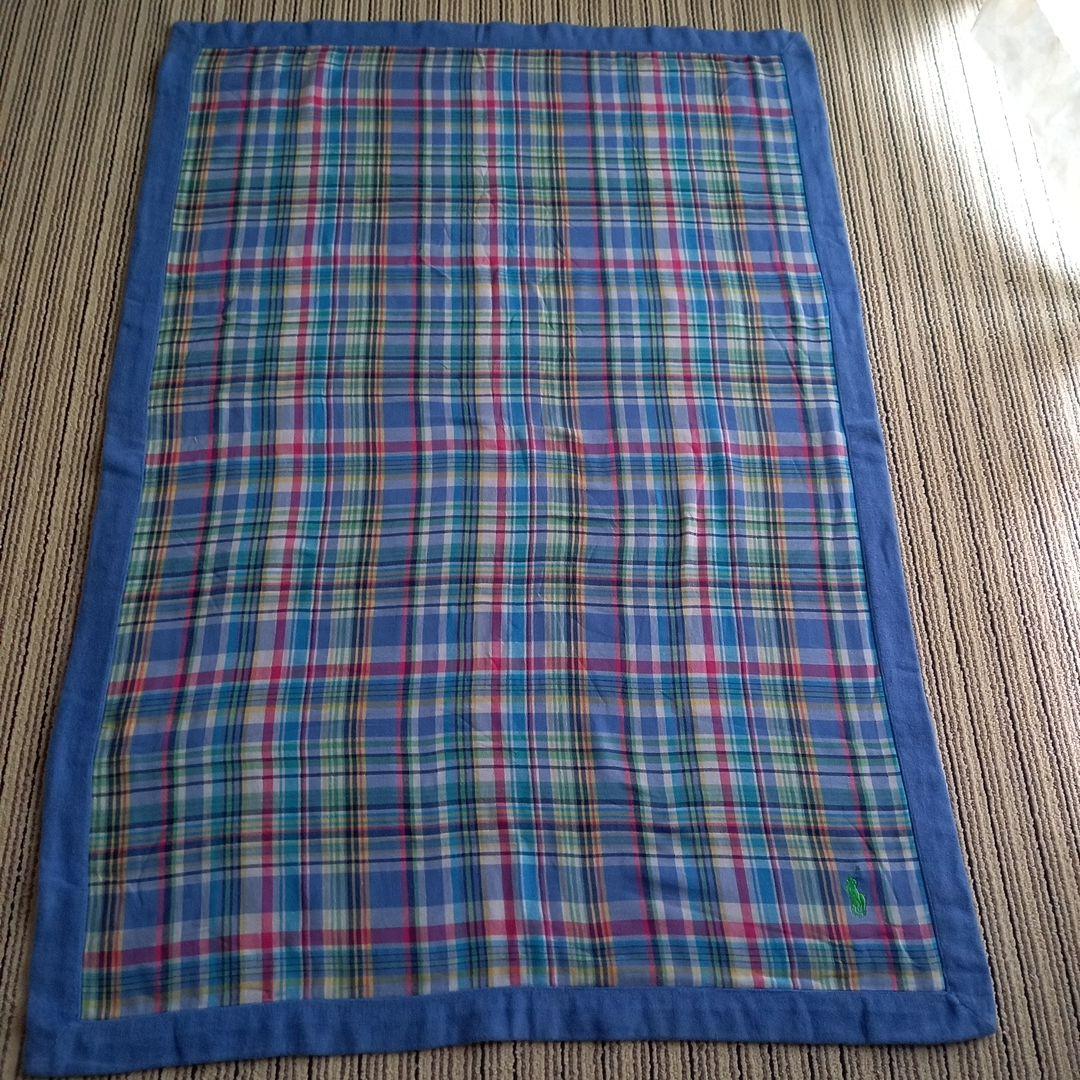 ラルフローレン チェック柄ハーフタオルケット 2枚セット　約140×95センチ