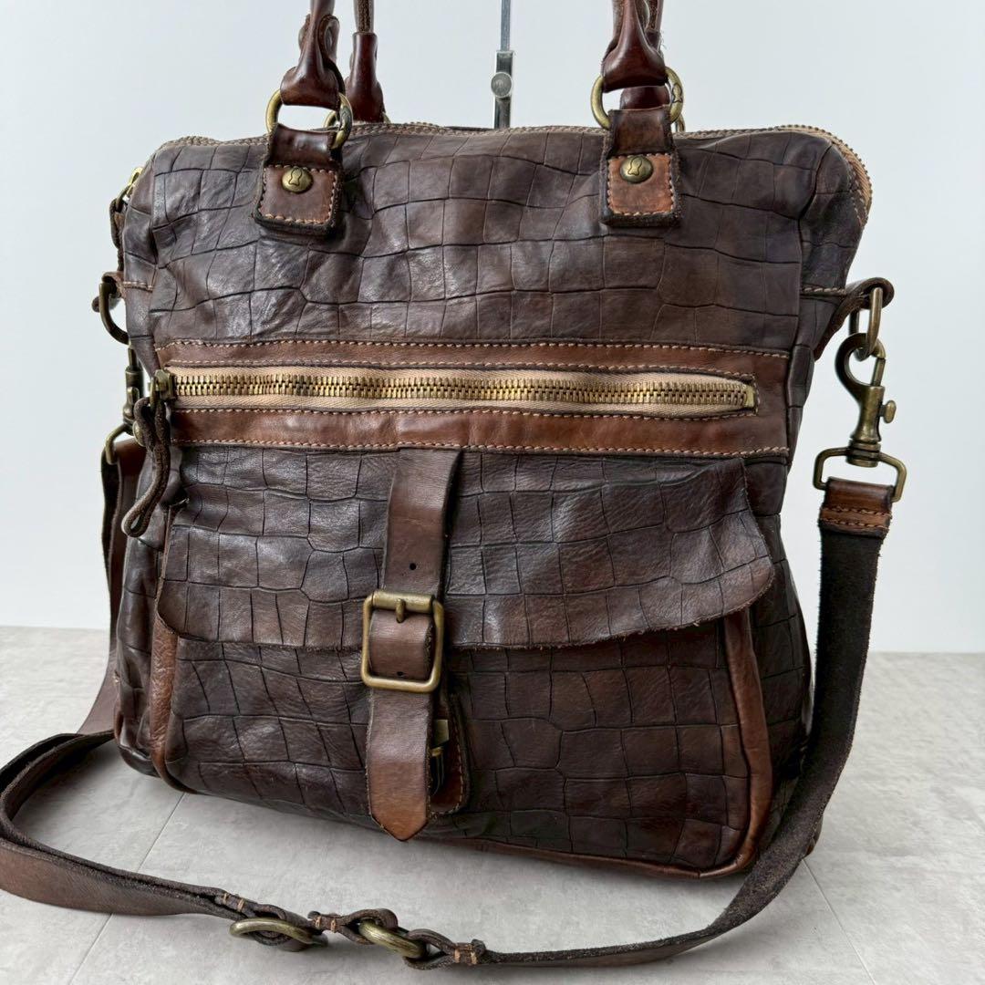 【美品✨️】CAMPOMAGGI カンポマッジ 2wayバッグ ダークブラウン