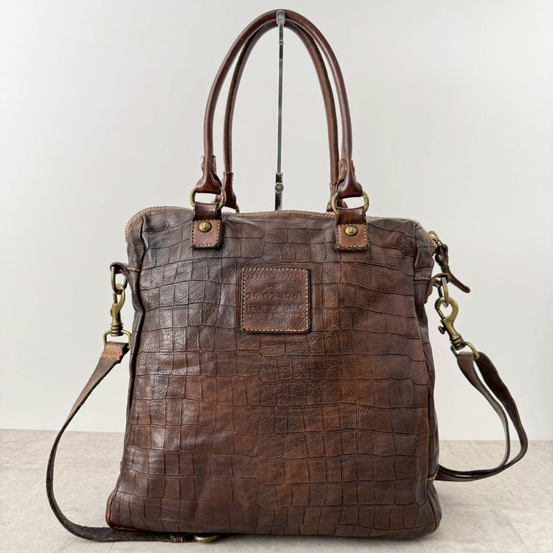 【美品✨️】CAMPOMAGGI カンポマッジ 2wayバッグ ダークブラウン