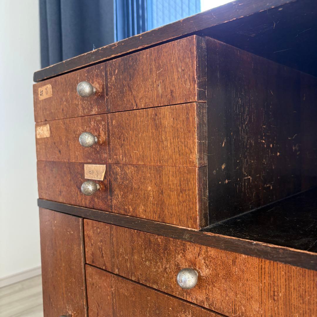 昭和レトロ 木製 小引き出し 収納棚 古家具 アンティーク 作業台