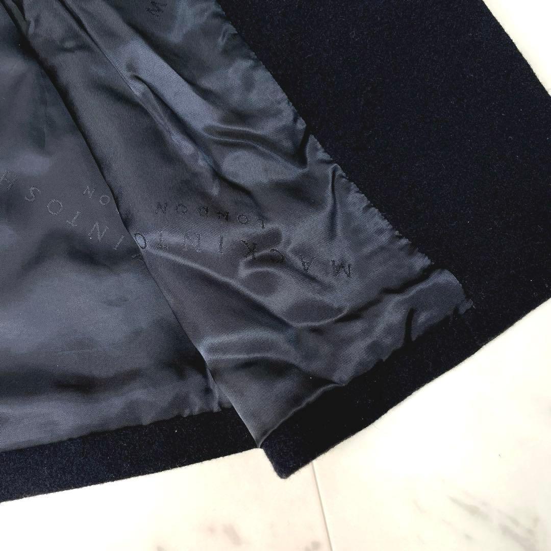 【美品】マッキントッシュロンドン ソフトウールモッサフーデットコート M 黒