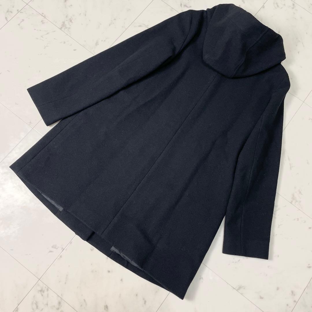 【美品】マッキントッシュロンドン ソフトウールモッサフーデットコート M 黒