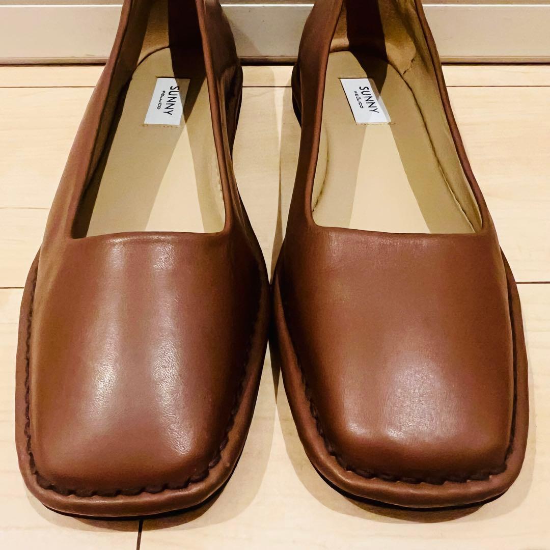 【未使用に近い】ペリーコサニー パンプス レザー フラット ブラウン サイズ37
