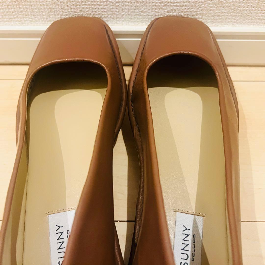 【未使用に近い】ペリーコサニー パンプス レザー フラット ブラウン サイズ37