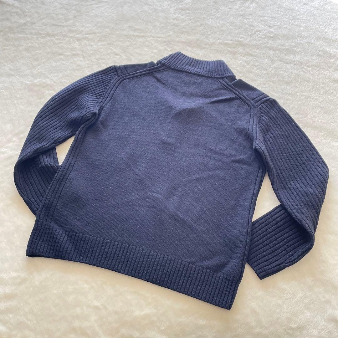 バーバリーブラックレーベル　ハイネックセーター　L　羊毛　ウール　ネイビー