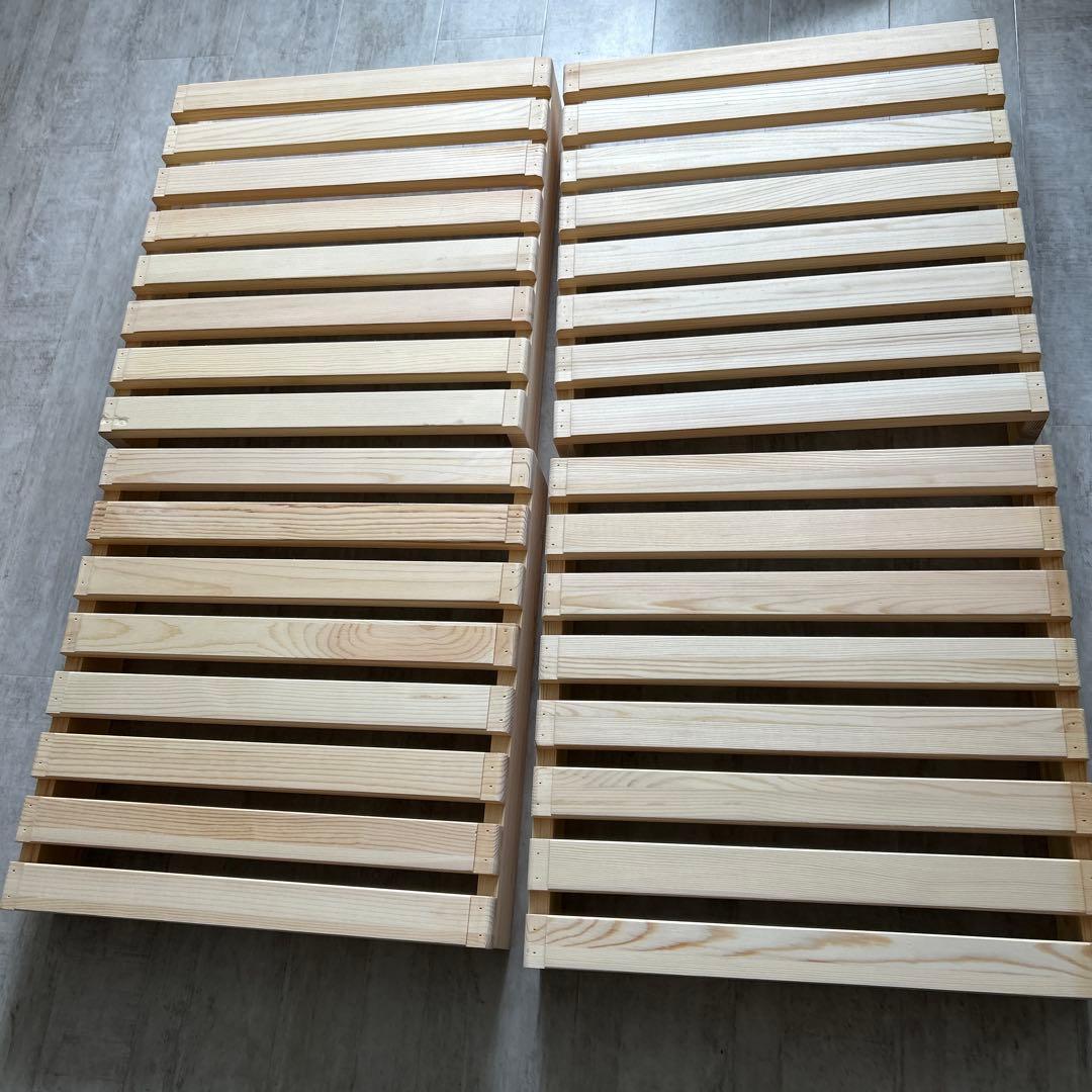 ①【２ヶ月使用】パレットベッド 8枚 すのこベッド 正方形