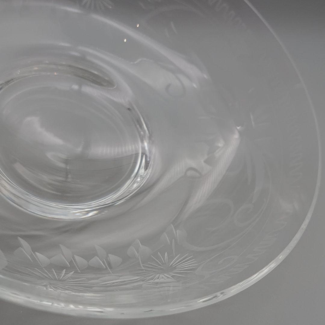 ドイツ テレジアンタール 12cm ボウル 4点セット ガラス 鳥 花