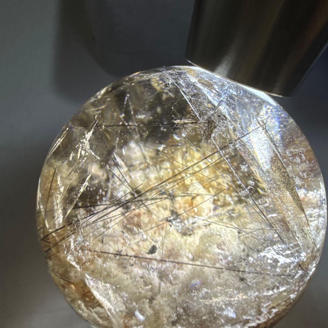 希少　高品質　ガーデンルチルクォーツ　丸玉　スフィア