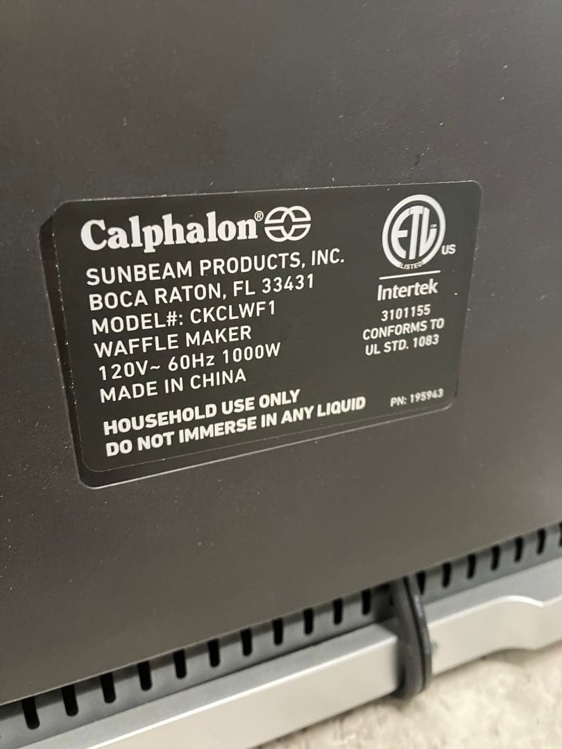 Calphalon IntelliCrisp ワッフルメーカー CKLW1