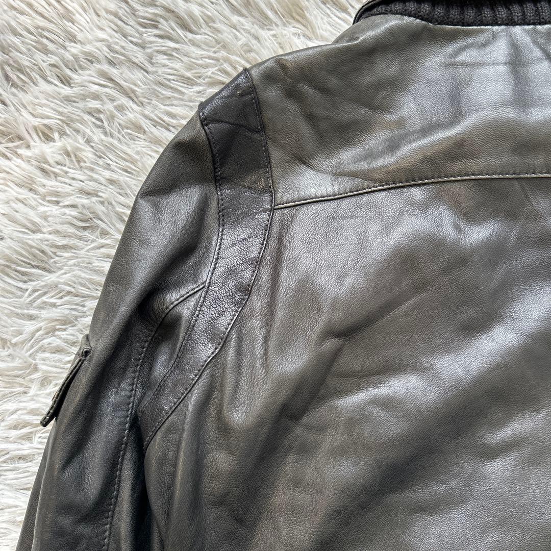 AVIREX ラムレザージャケット ライダース ブラック Sサイズ