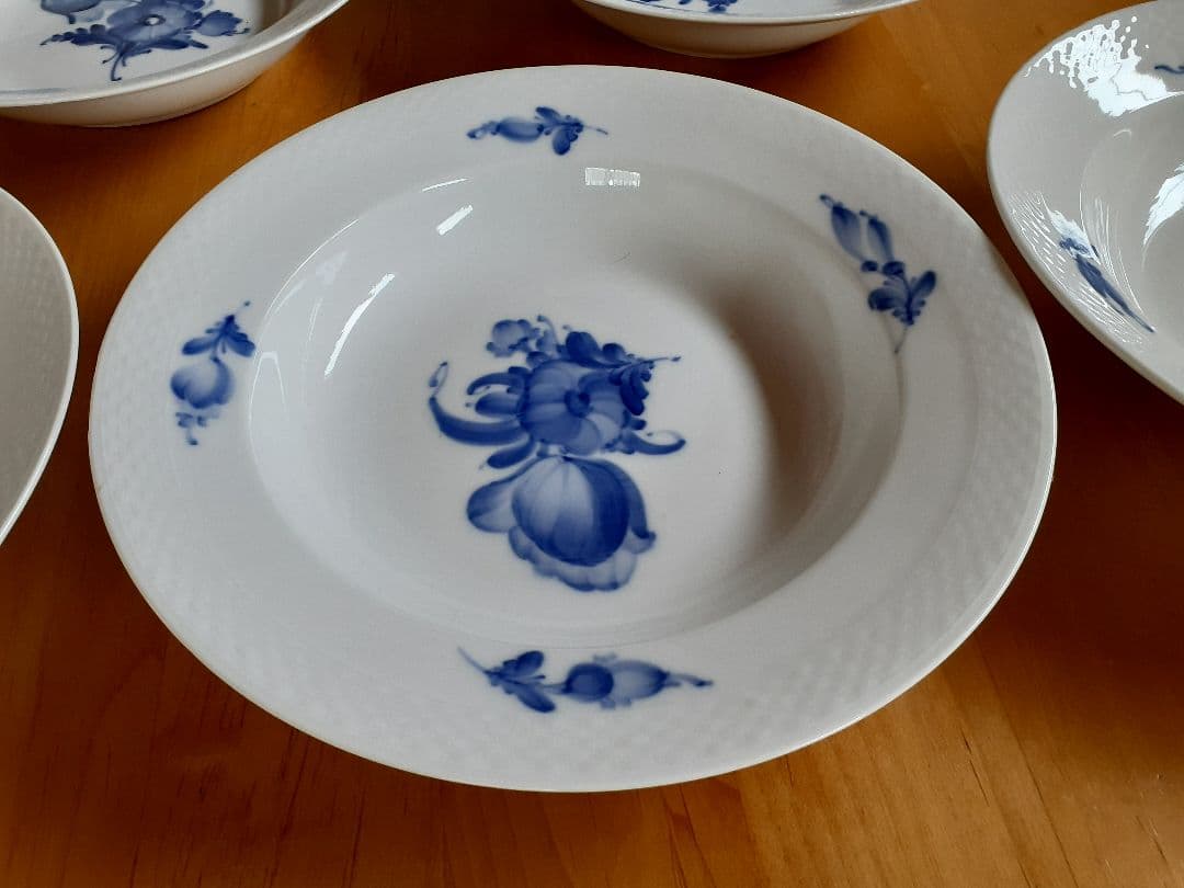 未使用　ロイヤルコペンハーゲン　ブルーフラワー　25cm ボウル　深皿　5枚