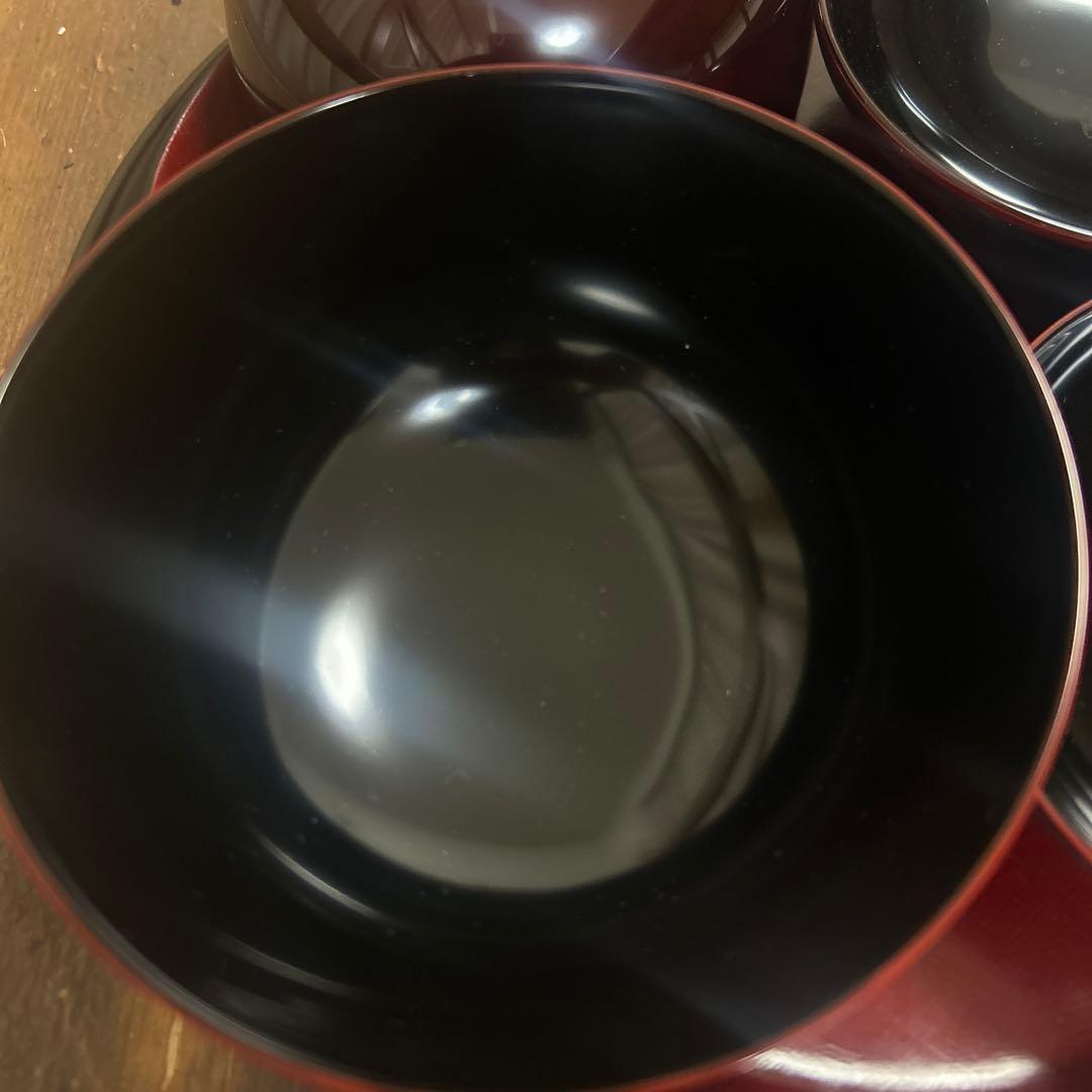 越前塗　千羽鶴雑煮椀 溜　蒔絵　本漆手塗り　ペア　箔鶴蒔絵　煮物椀　縁起物　お祝