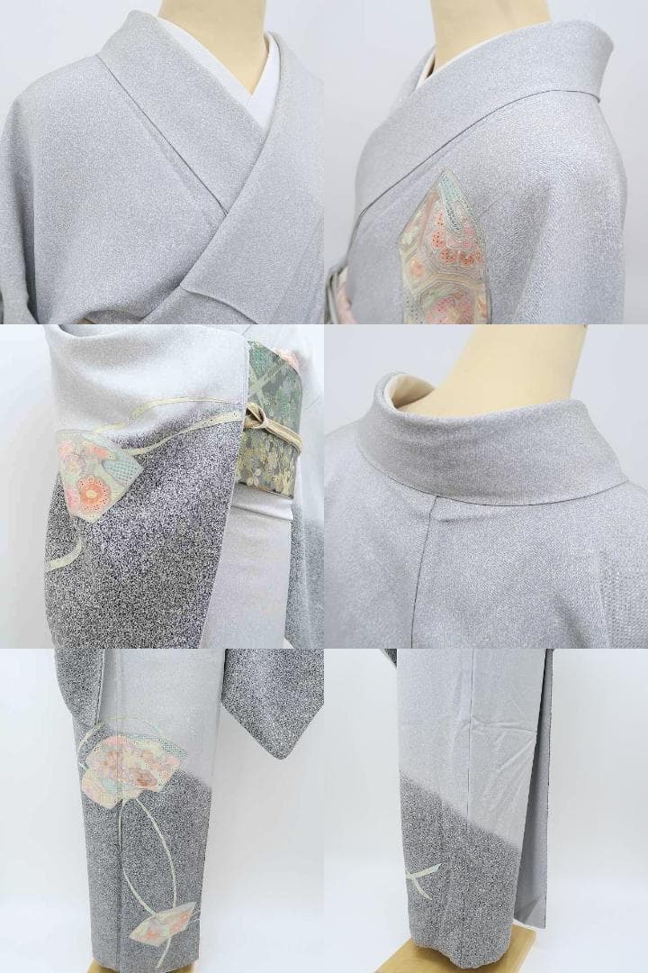 蘇州刺繡 正絹 着物“シックな幻想に優雅に映える花扇☆”訪問着 R-45