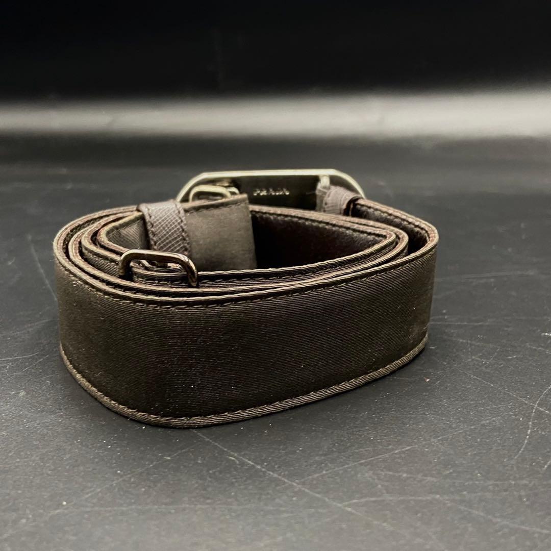 プラダ ロゴ バックル ベルト ダークブラウン