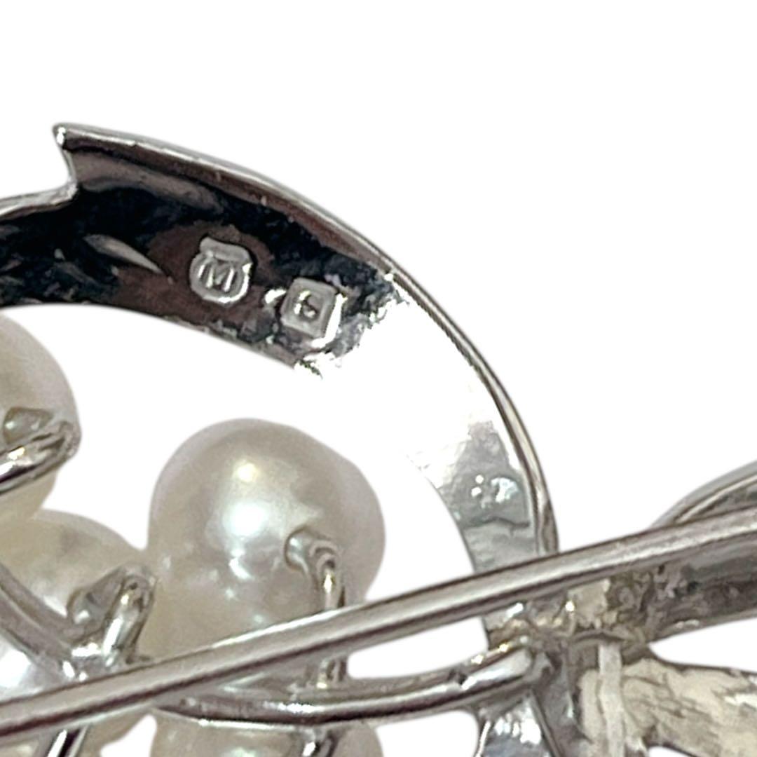 【極美品】MIKIMOTO パールブローチ リーフ お花 アコヤ真珠 業者磨き済