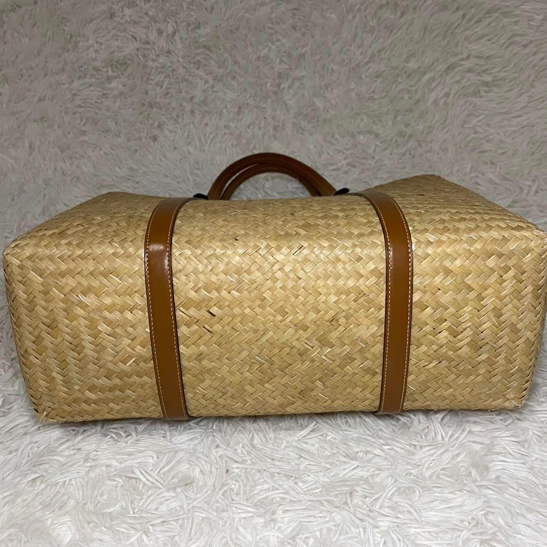 ジミーチュウロンドン　ラフィアトート　かごバッグ　スタッズ　星　大容量　レザー