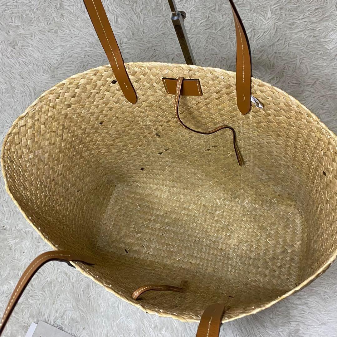 ジミーチュウロンドン　ラフィアトート　かごバッグ　スタッズ　星　大容量　レザー