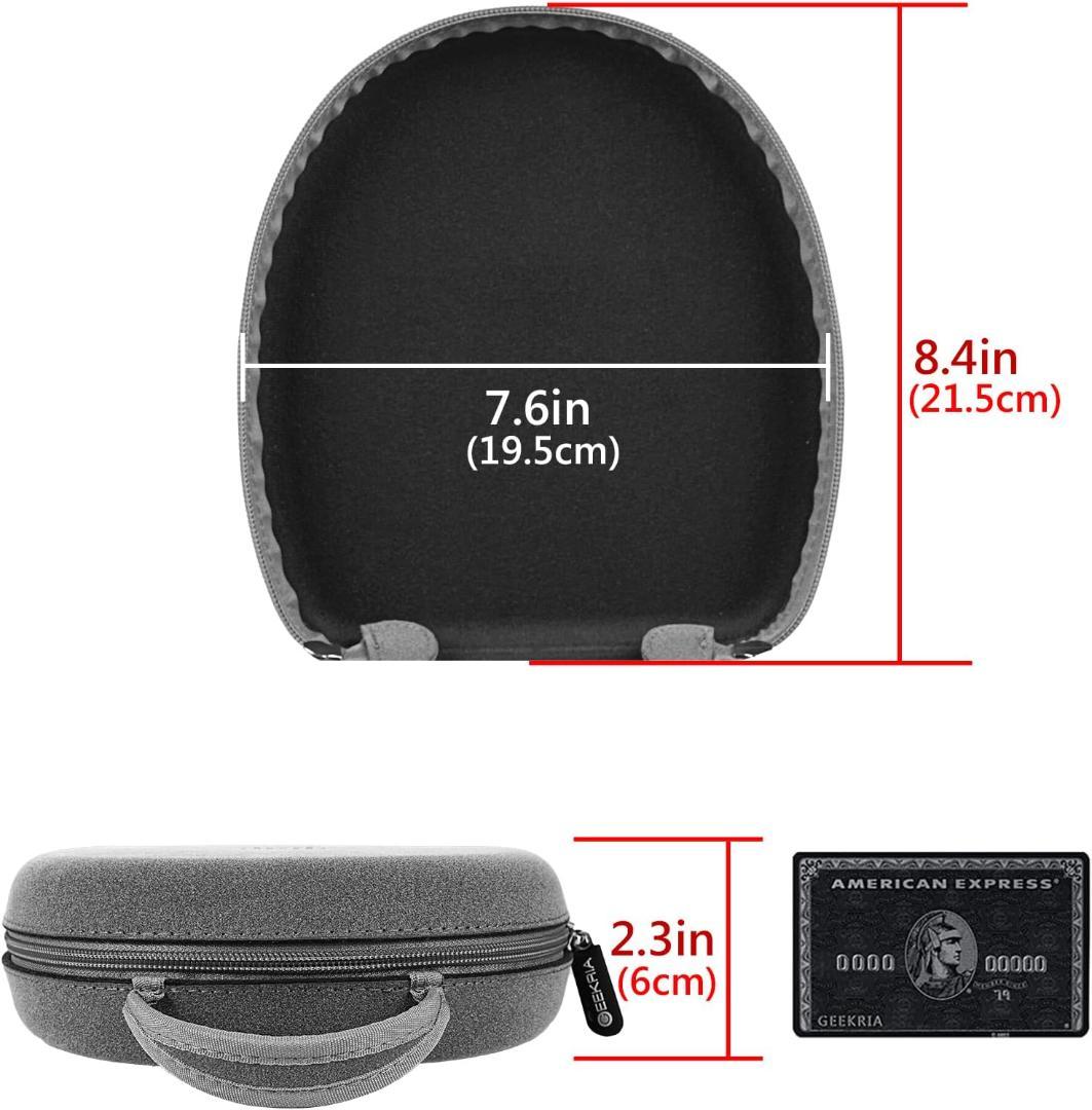 ハードシェルケース 旅行用 ヘッドホンケース 収納ポーチ付き、多機種対応