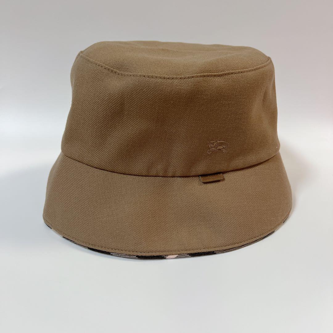 《美品》バーバリー リバーシブル バケットハット ノバチェック ブラウン バケハ
