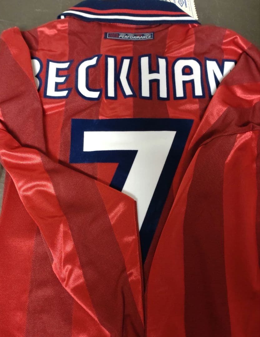 98 イングランド(A)長袖 7 BECKHAM フランスW杯1998