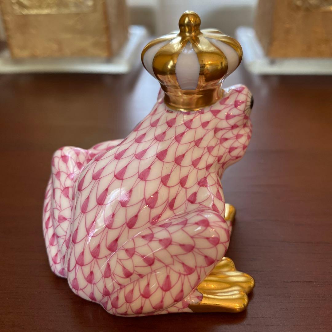 HEREND ヘレンド フィギュリン カエルのプリンス　ピンク