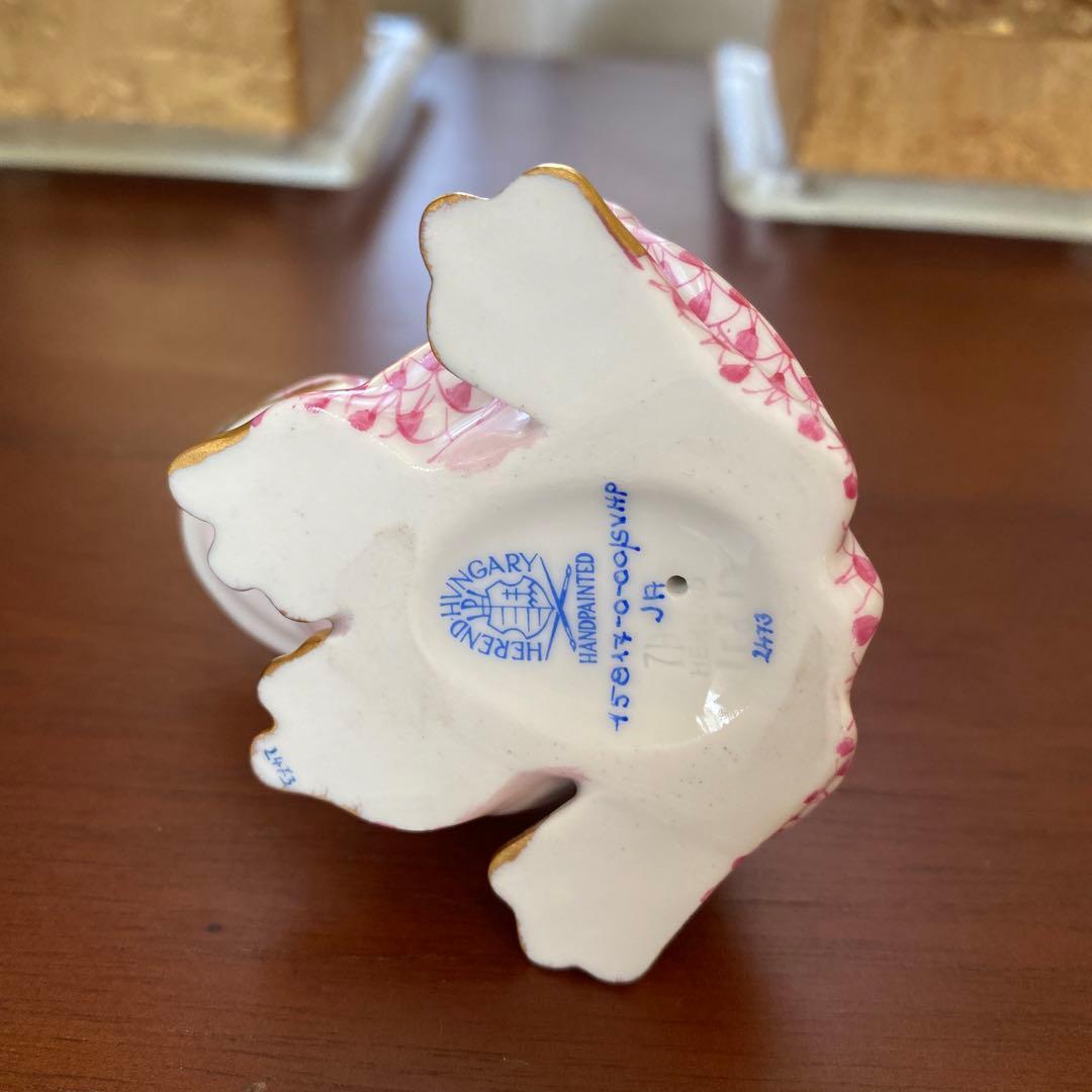 HEREND ヘレンド フィギュリン カエルのプリンス　ピンク