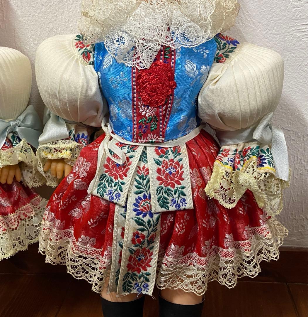 チェコ人形　ハンドメイド　民族衣装　2体　アンティーク　レトロ　スロヴァキア