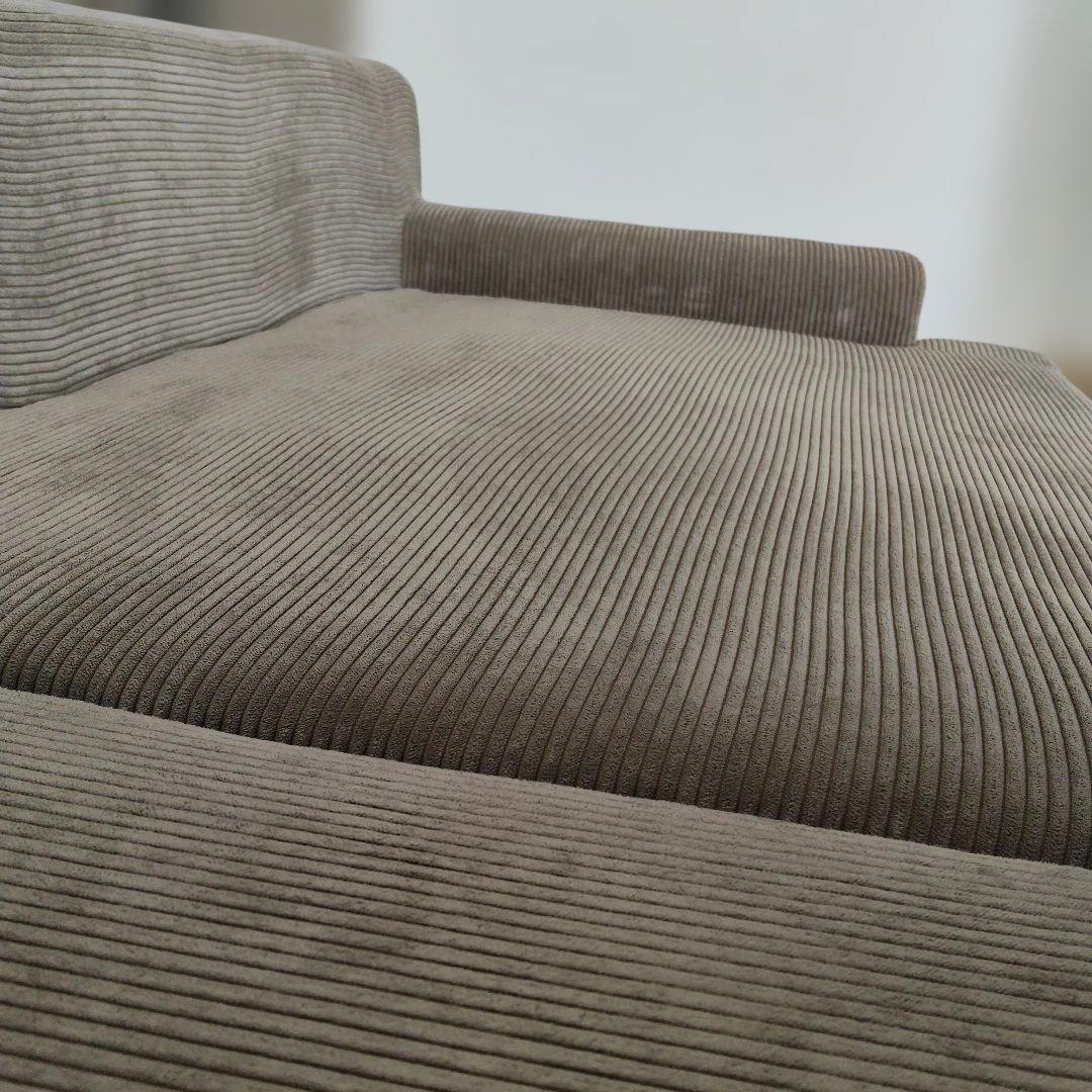 【引取限定】ニトリ　ベージュ コーデュロイ ソファベッド