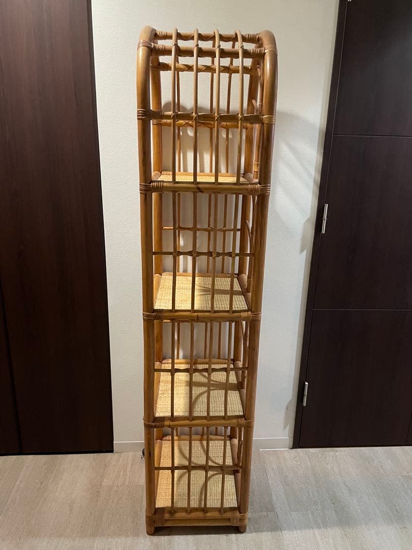 ラタン製4段シェルフ