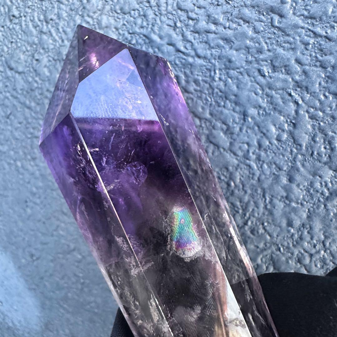 爆レア❗️ロマネサイト虹☆アメジストナチュラルポイントワンド ファントムA1111