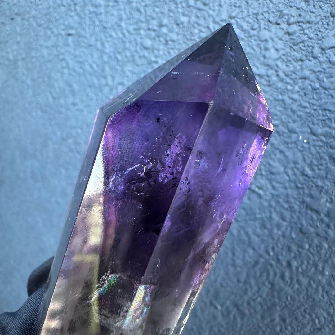 爆レア❗️ロマネサイト虹☆アメジストナチュラルポイントワンド ファントムA1111