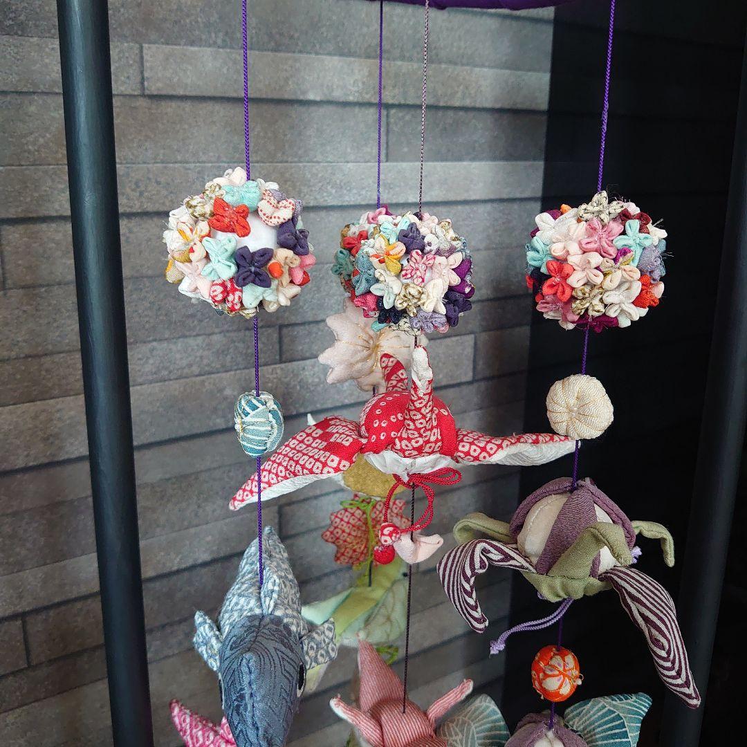 【高級】端午の節句　吊るし飾り　鯉のぼり　台付き　一点物