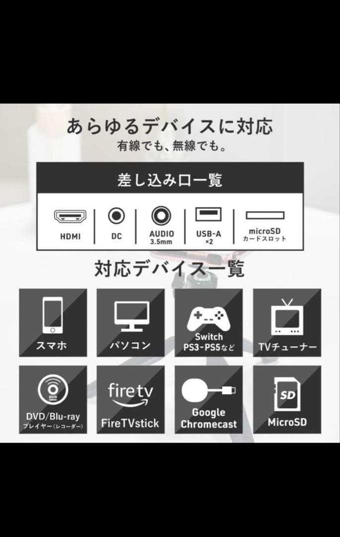 UENO-mono KABENI ミニスマートプロジェクター 本体
