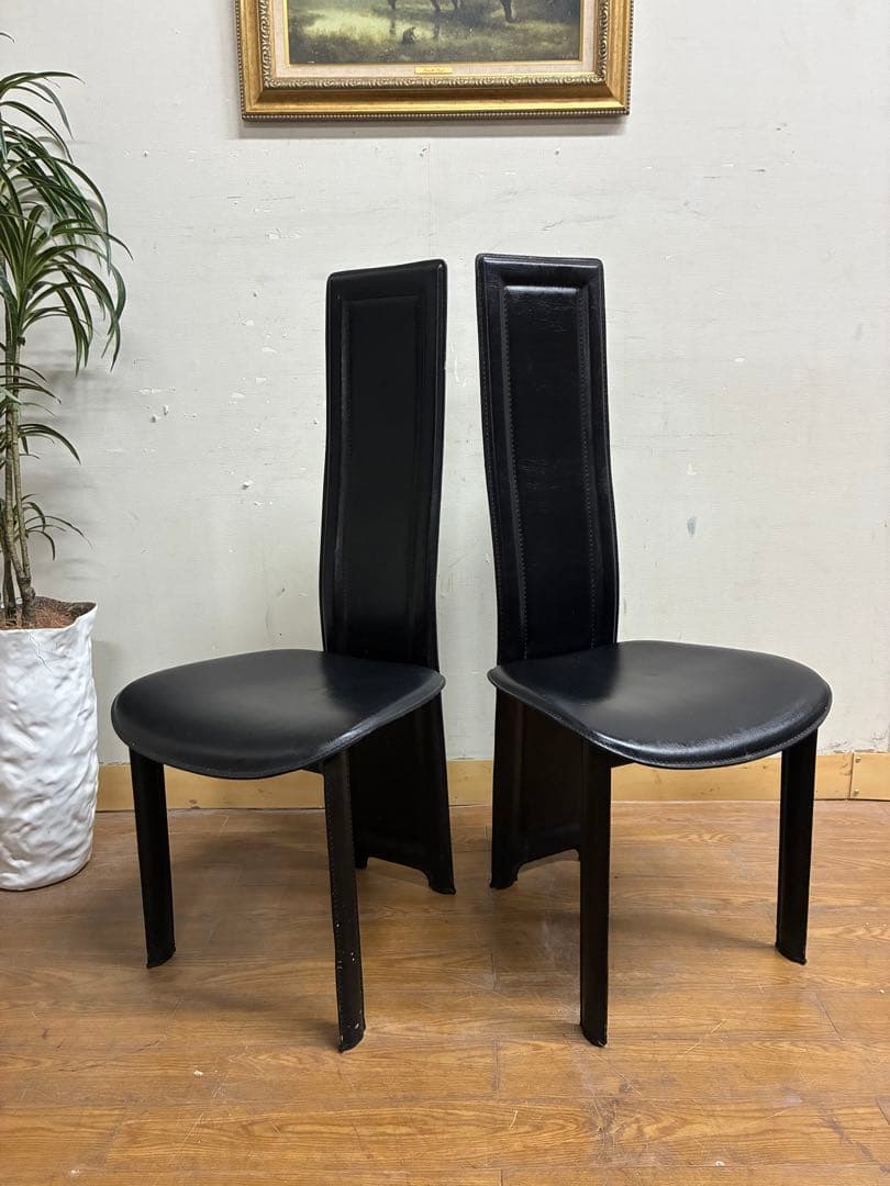 管437☆IDC大塚家具☆本革☆ハイバックチェアー☆イタリア製