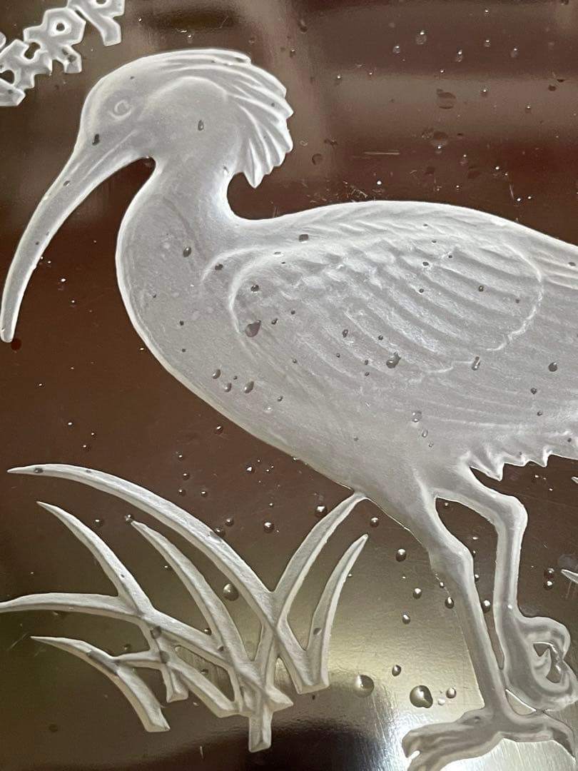 KAGAMI カガミクリスタル　最高級クリスタルガラス　お皿　鳥　鳥柄　プレート