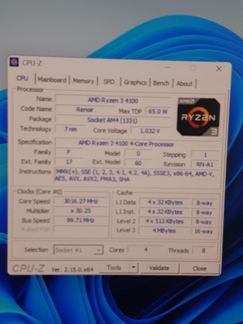 自作PC　RYZEN3 4100・8GB・128GB+500GB・GTX960