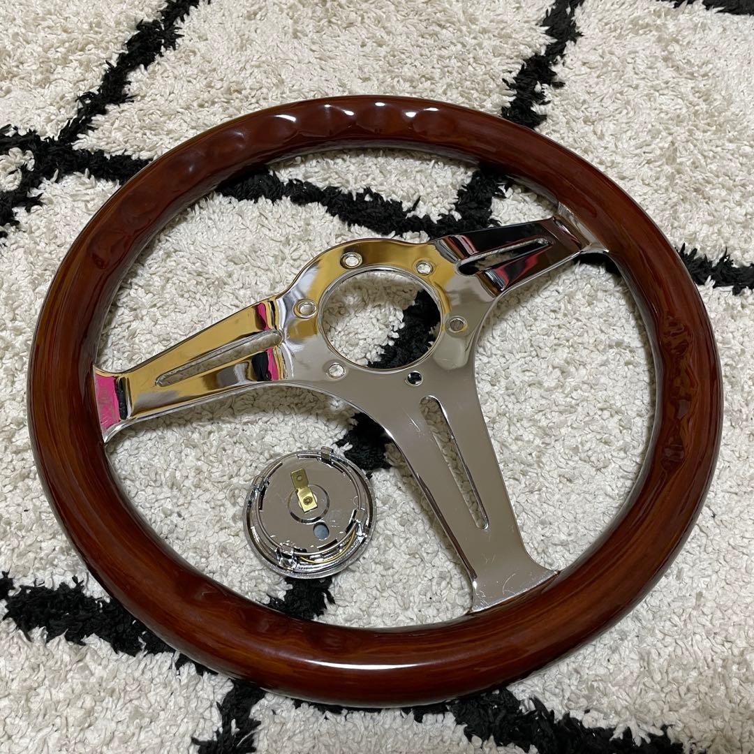 ウッドステアリング　33パイ　メッキ