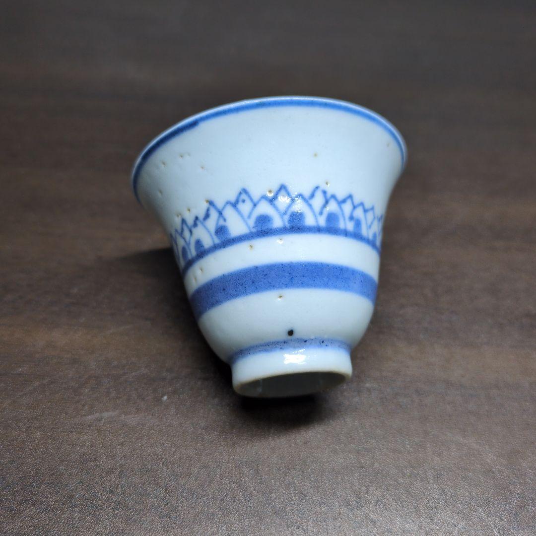 大明成化年製 款 染付 煎茶碗 五客＆成化年製 款 染付 煎茶碗