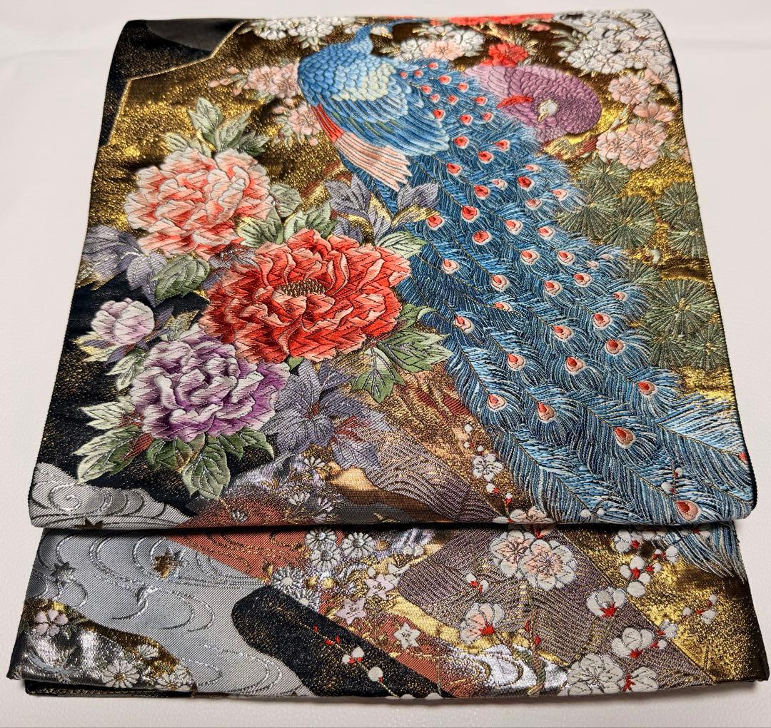 高級 袋帯 正絹 六通柄 純金箔24K ゴールド フォーマル 留袖 訪問着