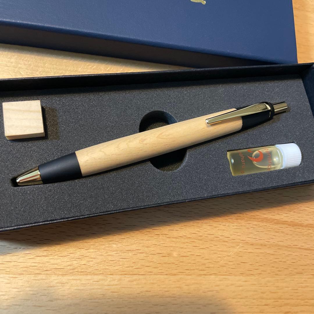 【期間限定値下げ】野原工芸 限定樹種 月山松 ボールペン　新型金色金具