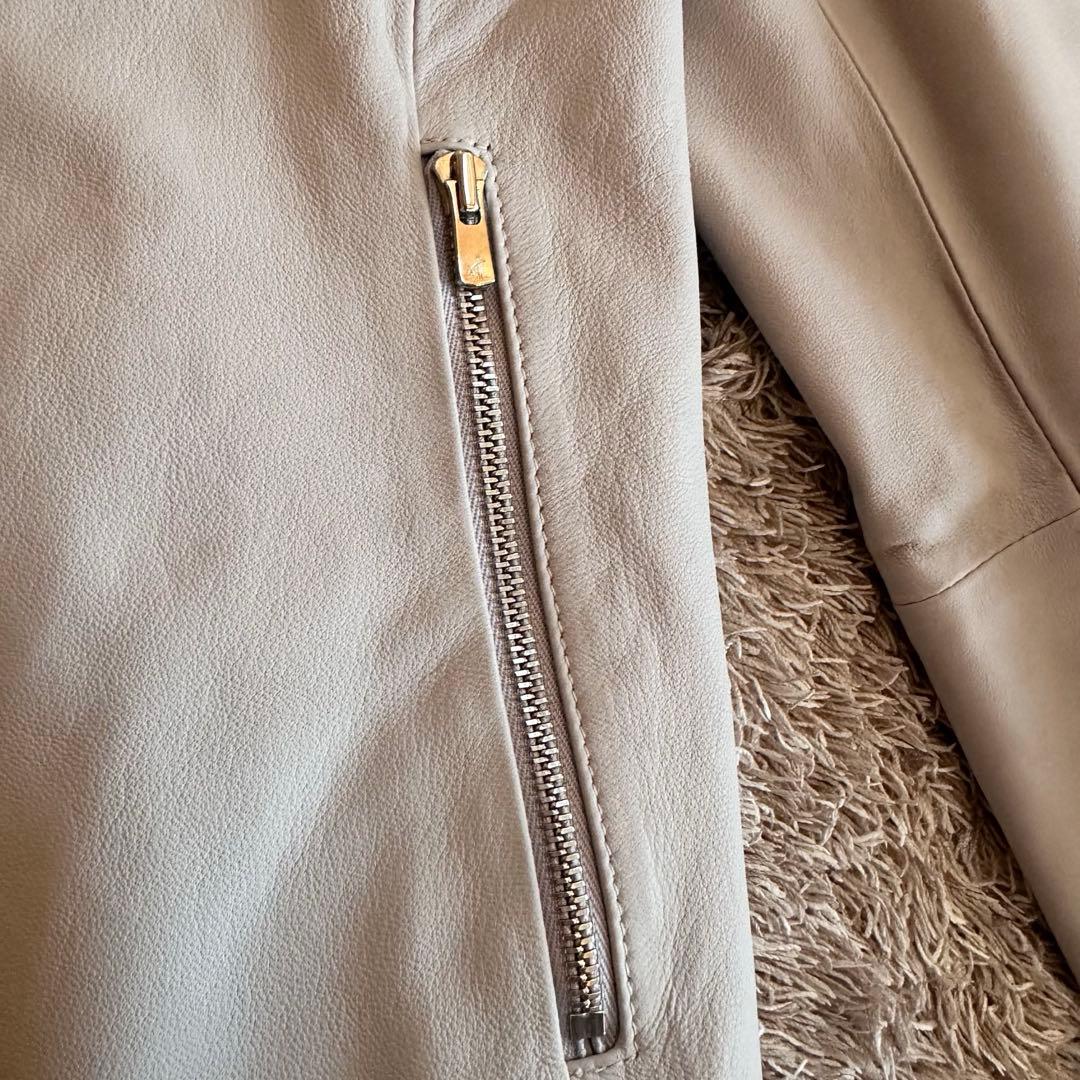 ICB ライダース　ノーカラージャケット　ラムレザー