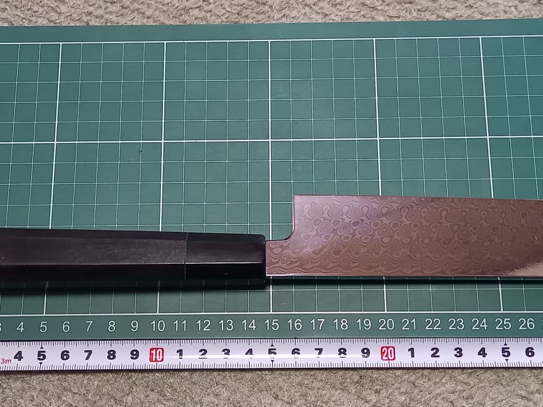 あ*ん様 コアレス　ダマスカス　先丸　柳刃　包丁　黒檀柄　尺一　330